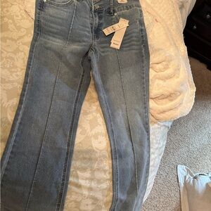 No Boundaries Women's Wide-Leg Jeans in Light Blue Wash